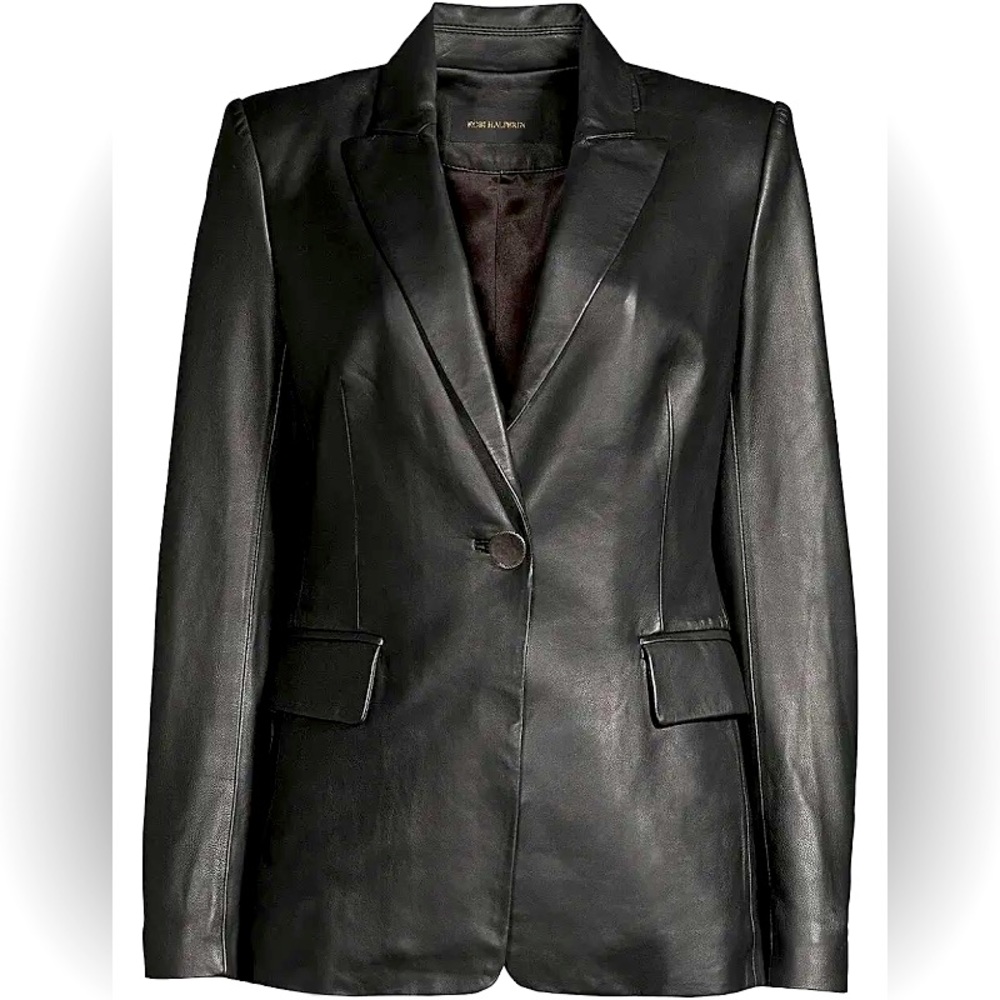 Lamb leather Kobi Halperin black blazer